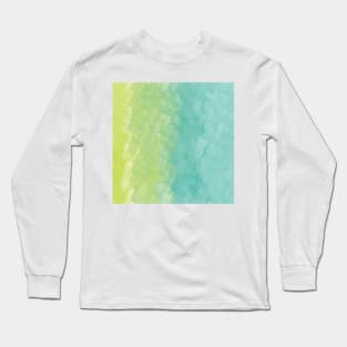 Green and Blue Ombre Watercolor Cloud Long Sleeve T-Shirt